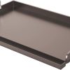 Folding Grill Cart, Metal Pizza Oven Stand Table with 2 Total Lock Casters, 3 Shelf Foldable Kitchen Island Cart ，Stainless Steel Outdoor Rolling Cart with Wheels for Home Party, Bar, Camping（Black） 4