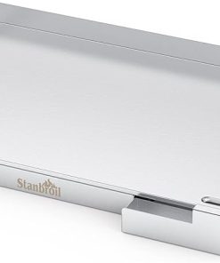 Stanbroil Stainless Steel Universal Griddle for Charcoal/Gas Grills, 23" x 16" Rectangular Cooking Griddle with Removable Grease Drip Tray