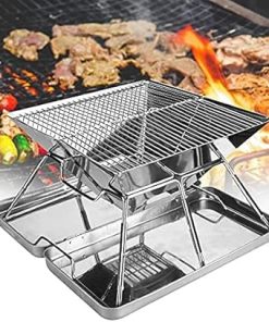 Folding BBQ Grill Portable Barbecue Grill Accessories for 3-4 People Outdoor Camping Picnic Picnic BBQ Tool 2