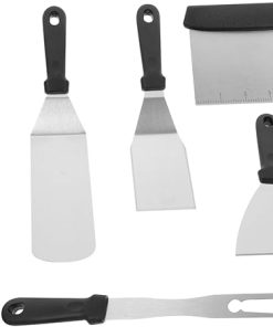 SECFOU 6pc Stainless Steel BBQ Tools Kit Grill Accessory Set for Outdoor Grilling Supplies