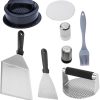 GANAZONO Grill Master's Tool Kit Stainless Steel Burger Press Spatula Basting Brush Cooking Tools for Outdoor Grill BBQ