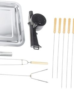 Totority BBQ Tools Kit Grill Accessories Squirrel Cage Blower Fan Stainless Steel Grill Sticks Outdoor Barbecue Tools Set