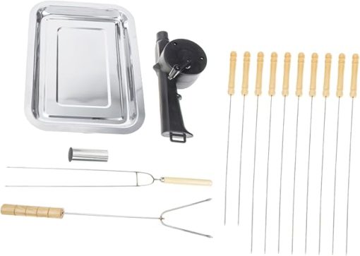 Totority BBQ Tools Kit Grill Accessories Squirrel Cage Blower Fan Stainless Steel Grill Sticks Outdoor Barbecue Tools Set