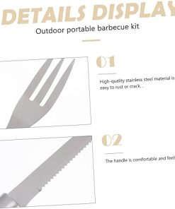 BBQ Tools Kit 10pc Grill Utensils Stainless Steel BBQ Tools Barbeque Accessories Outdoor Cooking 2