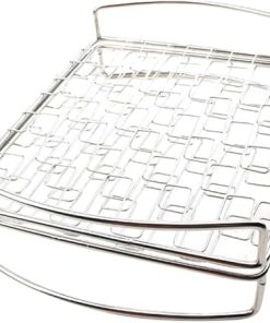 JSEIAJB Bbq Tool Grilling Basket Basting Meat Mat Easy Clean Stainless Steel Vegetables Outdoor Portable