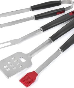 Heavy-Duty Grill Tool Set, Stainless Steel Heat-Resistant Grill Accessories, Non-Slip Handle Grill Tools, Outdoor Camping Grill Gifts, Multi-Function Indoor and Outdoor Grill Set 2