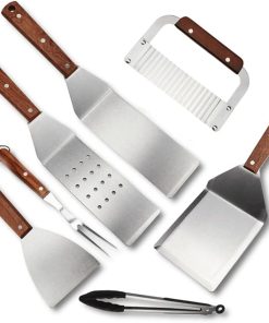 Heavy Duty BBQ Grill Tools Set with Heat Resistant Handle,7pcs BBQ Grill Accessories,Stainless Steel Grilling Accessories Kit for Smoker, Camping, Kitchen Ect 2