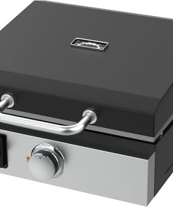 Upgraded Hinged Lid for Blackstone 17 Inch Griddle Grill, Powder Coated Steel Hard Cover Hood with Thermometer Accessories for 17" Blackstone Models 1971 1832 1814 1900 1650 1819 2142 1945 1939 1867