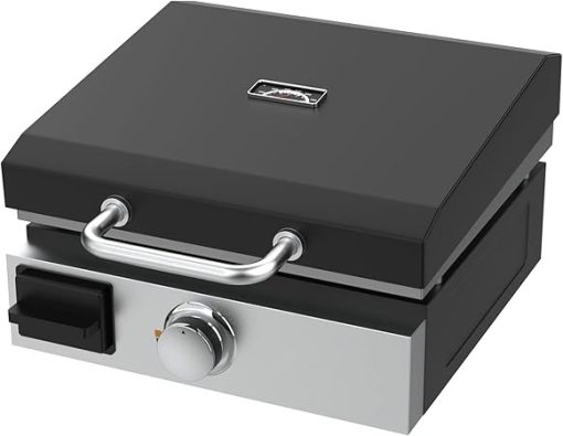 Upgraded Hinged Lid for Blackstone 17 Inch Griddle Grill, Powder Coated Steel Hard Cover Hood with Thermometer Accessories for 17" Blackstone Models 1971 1832 1814 1900 1650 1819 2142 1945 1939 1867