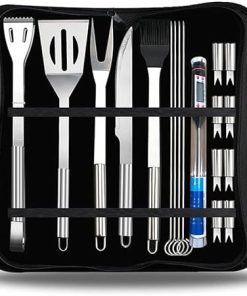 20PCS Portable Stainless Steel BBQ Accessories Grilling Tool Set with Storage Bag 2