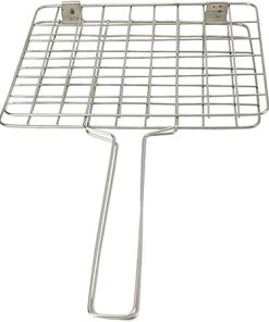 MaGiLL Barbeque Accessories, Grill Basket, Stainless Steel Barbecue Net Grilled Fish Clip Square BBQ Barbecue Mesh Portable Barbecue Tool for Cooking Fish Meat 29cm 25cm 48.5cm 2