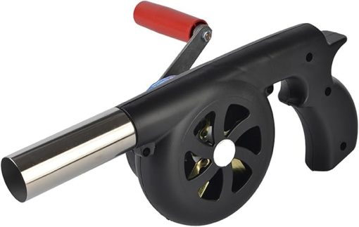 TsoLay Portable Barbeque Air Blower, Hand Crank BBQ Fan with Manual Handle Speed Control and Metal Fan Blade, Mini Air Blower for Outdoor Barbecue Fire Bellow, Camping and Hiking Picnic