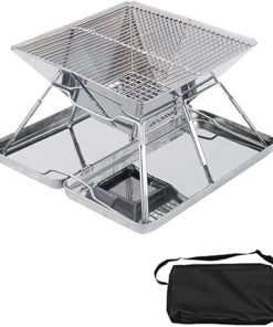 BBQ Grill Outdoor Folding Camping Bbq Grill Set Portable Barbecue Grill Stove 304 Stainless Steel Mini Pit for Camping Picnic Bbq Accessories 2
