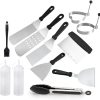 19PCS Griddle Accessories Kit, Stainless Steel Flat Top Grill Tools Set with Spatula, Scraper, Egg Rings for BBQ, Camping, and Outdoor Cooking 3