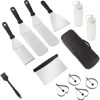 Accessories Sets 13 Pcs Grill Accessories for Camping BBQ Heavy Duty Spatula Scraper Cleaning Kit Cooking Utensils Set Carry Bag Included
