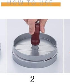 2 Sets Aluminum Burger Hamburger Press, Nonstick Burger Patty Maker with Detachable Handle, Burger Mould, Stuffed Burger Maker Kit for BBQ Grill 2