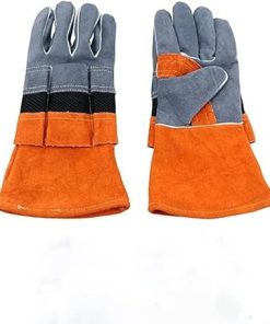 Outdoor Camping Flame-retardant Insulated Cowhide Barbecue Protective Gloves Bbq Tool Gloves Accessories