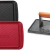 Amosfun 1Set Stainless Steel Grilling Tray with Food Tong Perforated Bbq Grill Serving Platter for Outdoor Cooking Easy to Clean for Even Cooking and Flavor Enhancement 4