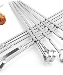 Grill Utensils10PCS 45cm Stainless Steel BBQ Skewer Needle Utensil Fork Iron Outdoor Barbeque Skewers Kitchen Tools Barbecue Accessories