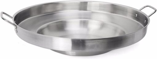 SKEMiDEX--- 23" Round Stainless Steel Concave Comal Pozo Griddle Taco Grill Fry Pan Wok Cook Stainless Steel Material / Acero Inoxidable Cazo para carnitas or any Outdoor Dish Outdoors cooking wok. - Image 2