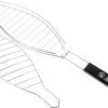 Toyvian Stainless Steel Grill Tool Set Fish Grilling Rack Bbq Grill Rack Bbq Tool Fish Shape Net Clip