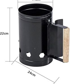 Charcoal Chimney Starter, Charcoal Grill Fire Starter Barbecue BBQ Camping Outdoor Cooking Tools Accessories for Fish Trips and Garden 2