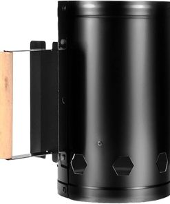 Alomejor Grill Chimney Starter, Stainless Steel Rapid Fire Starter Can for Outdoor Cooking Camping
