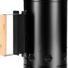 Charcoal Starter, Heat Resistant Stainless Steel Charcoal Chimney Starter Rapid Fire Starter Can Grill Tool for Outdoor Cooking BBQ (Black)