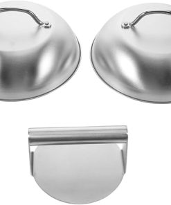 Burger Press for Flat Top Grill Grilling Set with Basting Cover Stainless Steel Griddle Accessories Kit