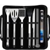 BBQ Grill Accessories Kit, 8Pcs Grill Accessories Set with Griddle Cleaning Kit & Carry Bag, Griddle Tools Wooden Handle for BBQ, Camping 4