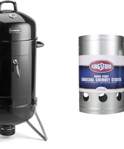 Cuisinart COS-118 Vertical Charcoal Smoker (18") and KINGSFORD Heavy Duty Deluxe Charcoal Chimney Starter