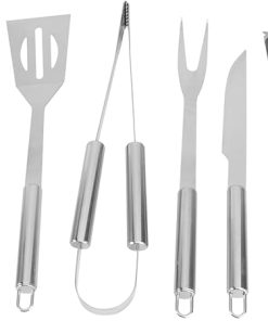Outdoor BBQ Equipment 6-Piece Stainless Steel Grill Tool Set with Aluminum Case Compact for Camping Picnics