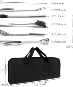 20-Pack BBQ Grill Accessories Tool Set, Stainless Steel BBQ Kit with Oxford Cloth Box for Camping/Kitchen, BBQ Utensils 2