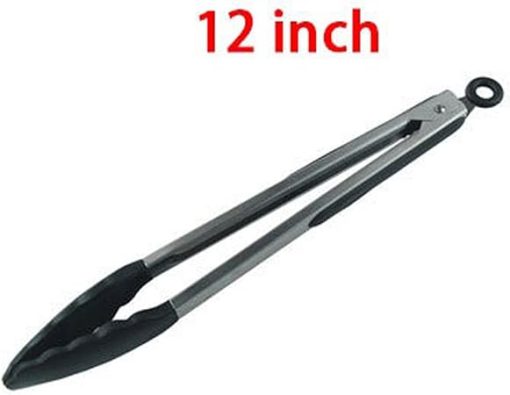 Bag Clips for Food Silicone Food Tong Kitchen Accessories Stainless Steel Kitchen Tongs Silicone Non-Slip Cooking Clip Clamp BBQ Salad Tools Grill Tongs - Image 2