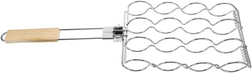 Cabilock Folding Bbq Net Clip Grill Sets Grilling Baskets Bbq Accessories for Grilling Outdoor Barbecue Tool