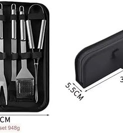 3 Piece BBQ Accessories Stainless Steel BBQ Tools Grilling Tool Set with Storage Bag for Father’s Day Dad Birthday Gift – Camping BBQ Utensil Set, Ideal BBQ Gift for Men and Dad Women(18-Piece Set) 2