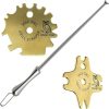 Sage Owl Bristle-Free Universal Brass Grill Scrapers with Handle Combo - Safe Standard Grill Cleaner for Porcelain Outdoor Grills - Barbecue Tools Grilling Accessories for Men