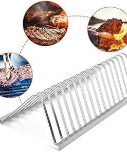 1pc Heat-Resistant Barbecue Meat Rib Rack Stainless Steel Roasting Stand Outdoor BBQ Tools Accessories for Outdoor Picnic 2