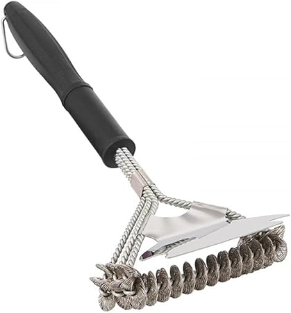 NED Outdoor Barbecue Brush 16.5 Inch with Shovel Three-Head Spring Stainless Steel Wire Brush Multi-Functional Barbecue Stove Cleaning Brush NED Outdoor Barbecue Brush 16.5 Inch with Shovel Three-Head Spring Stainless Steel Wire Brush Multi-Functional Barbecue Stove Cleaning Brush