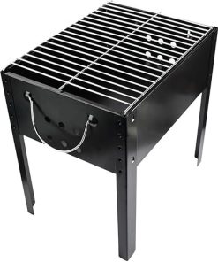 BBQ Grill Stainless Steel Four-Legged Rectangular Barbecue Grill BBQ Accessories for Outdoor Camp Picnic
