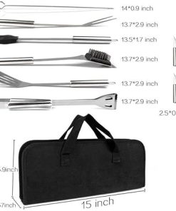 20-Pack BBQ Grill Accessories Tool Set, Stainless Steel BBQ Kit with Oxford Cloth Box for Camping, Kitchen, BBQ Utensils 2
