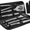 YARNOW Stainless Steel Burger Press Set Griddle Tools BBQ Grill Tool Set Cooking Brush Outdoor Grilling Kit 3