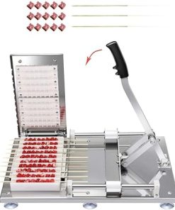 10 Holes BBQ Tool, Commercial Quick Wear Stainless Steel Mutton Kebab Machine, BBQ Making, Easy Barbecue Skewers Maker, Manual BBQ Threading Machine 2