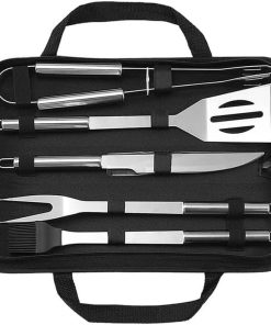 BBQ Grill Tools Set,5 Pcs Includes Stainless Steel Roasting Fork Roasting Shovel Roasting Clip Oil Brush, Grilling Accessories Kit for Home BBQ, Camping, Kitchen 2