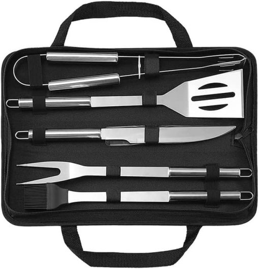 BBQ Grill Tools Set,5 Pcs Includes Stainless Steel Roasting Fork Roasting Shovel Roasting Clip Oil Brush, Grilling Accessories Kit for Home BBQ, Camping, Kitchen - Image 2