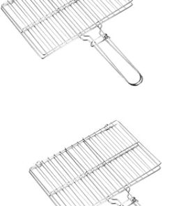 Happyyami 2pcs Grilled Fish Rack Lamb Outdoor Grill Accessories Bbq Roasting Pan Outdoor Grills & Smokers Veggie Grill Basket Fish Grilling Basket Portable Bbq Box Stainless Steel Man