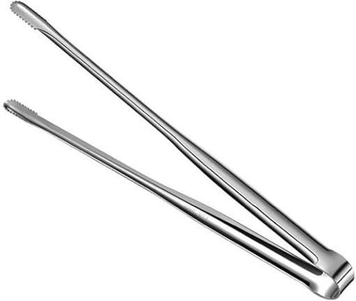 Pliers Grill Tongs Meat Cooking Utensils for BBQ Baking Silver Kitchen Accessories Camping Supplies Item Barbecue Clip (Medium)