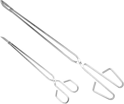 2Pcs Heavy Duty Charcoal Tongs Extended Clamp with Long Handle for Outdoor Grilling for Fire Pit Campfire Indoor Fireplace Use Durable Construction