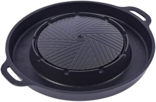 Aluminum Alloy Barbecue Plate hot Pot Cassette Furnace Non-Stick Baking pan Household Outdoor Multifunctional(D)
