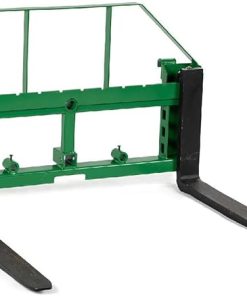 Titan Attachments Heavy Duty Pallet Fork Frame and 48" Fork Blades with 2" Trailer Receiver Hitch Fits John Deere Loader